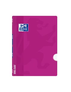 Cahier agrafé Oxford School Classic Openflex A4 48 feuilles quadrillé 4x4 avec marges - Couverture plastique translucide - Idéal