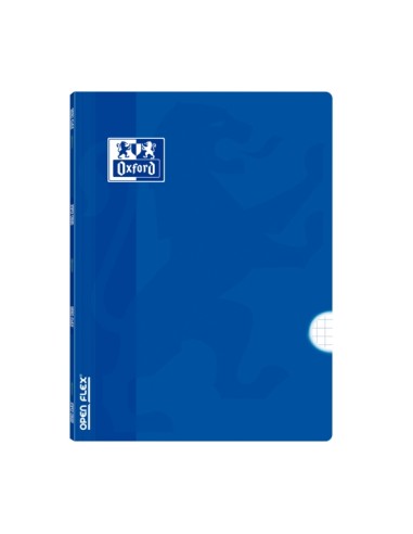 Cahier agrafé Oxford School Classic Openflex A4 48 feuilles quadrillé 4x4 avec marges - Couverture plastique translucide - Idéal
