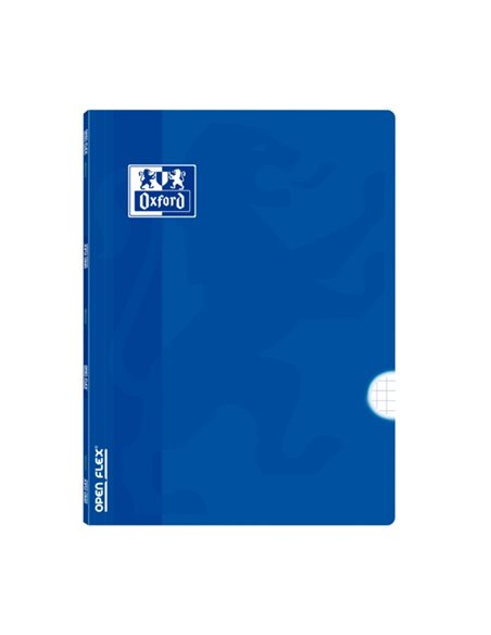 Cahier agrafé Oxford School Classic Openflex A4 48 feuilles quadrillé 4x4 avec marges - Couverture plastique translucide - Idéal