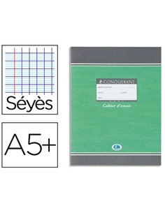 Cahier essais piqué conquérant sept couverture offset tables de calcul 17x22cm 96 pages 60g.