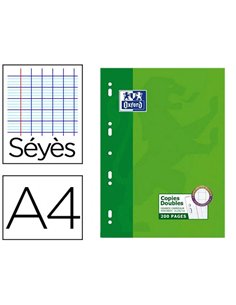 Copie double oxford a4 210x297mm 200p séyès perforées.