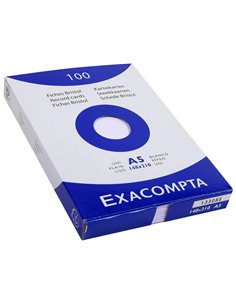 Etui 100 fiches exacompta bristol uni non perforee blanc 148x210mm. 2