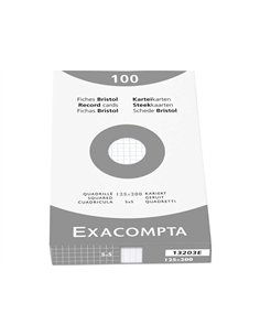 Etui 100 fiches exacompta bristol quadrillee 5x5 non perforee blanc 125x200mm. 2