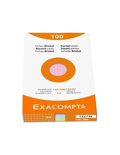 Etui 100 fiches exacompta bristol quadrillee 5x5 non perforee assortis 125x200mm. 2