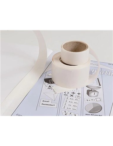 Ruban réparation ryco adhésif opaque extra blanc 680 microns dévidoir 50mx20mm.