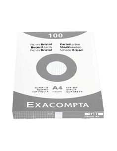 Etui 100 fiches exacompta bristol quadrillee 5x5 non perforee blanc 210x297mm. 2