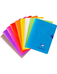 Cahier pique clairefontaine mimesys couverture poylpropylene 17x22cm 48 pages 90g seyes coloris assortis. 2