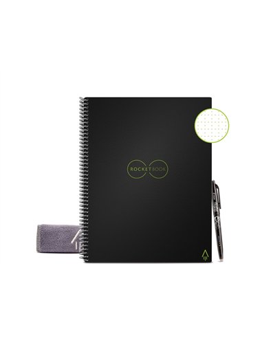 Cahier connecte bic rocketbook core letter reutilisable a4 32p pointillees avec stylo et.