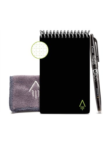 Bloc-notes connecte bic mini rocketbook core reutilisable a6 48p avec stylo et serviette microfibre coloris.