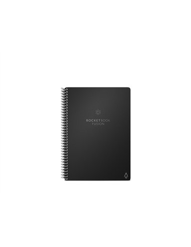 Cahier connecte bic rocketbook fusion executive reutilisable a5 42p avec stylo et serviette microfibre.