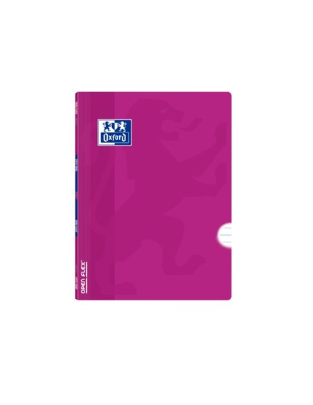 Cahier agrafé Oxford School Classic Openflex A5+ 48 feuilles 1 ligne avec marge - Couverture plastique translucide - Idéal pour 