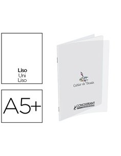 Cahier dessin oxford couverture polypropylène transparent a5+ 17x22cm 32 pages papier dessin uni.