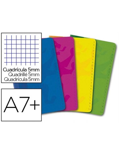 Répertoire oxford openflex agrafé couverture polypropylène 90x140mm 96 pages 90g 5x5mm.