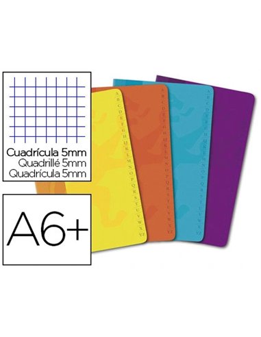 Répertoire oxford openflex agrafé couverture polypropylène 110x170mm 96 pages 90g 5x5mm.