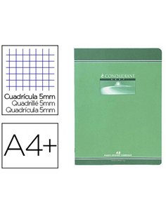 Cahier piqué conquérant sept couverture offset a4+ 24x32cm 96 pages 70g 5x5mm.