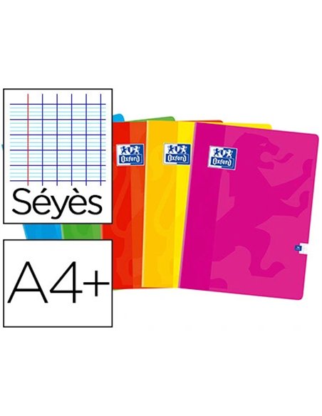 Cahier piqué oxford couverture pelliculée lavable a4+ 24x32cm 96 pages 90g séyès.