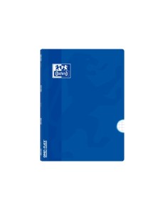Cahier agrafé Oxford School Classic Openflex A5+ - Couverture plastique résistante - 48 feuilles à marges - Grille 4x4 - Bleu