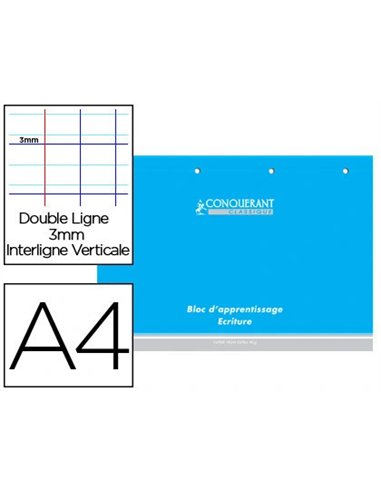 Bloc conquérant a4 classique apprentissage écriture réglure maternelle 210x297mm 160 pages 90g.