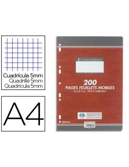Copie double conquérant sept a4 210x297mm 200p 70g 5x5mm perforées.