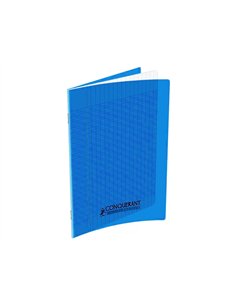 Cahier conquérant polypropylène a4+ 24x32cm 140 pages 90g séyès coloris bleu. 2