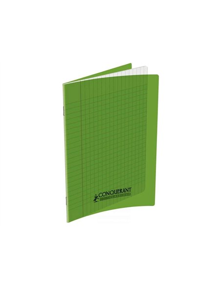 Cahier conquérant polypropylène a4+ 24x32cm 140 pages 90g séyès coloris vert.