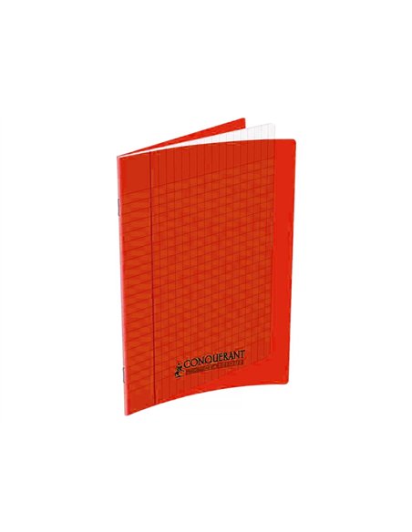 Cahier conquérant polypropylène a4+ 24x32cm 140 pages 90g séyès coloris rouge.
