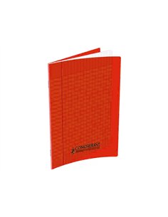Cahier conquérant polypropylène a5+ 17x22cm 140 pages 90g séyès coloris rouge. 2