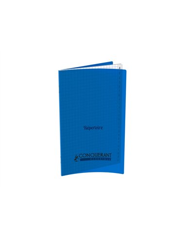 Repertoire conquerant poplypropylene piqure 90g 11x17 cm 96 pages 5x5 bleu.