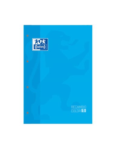 Recharge de cahiers collés Oxford School Classic A4, 80 feuilles, quadrillage 5x5, boîte couleur couverture turquoise