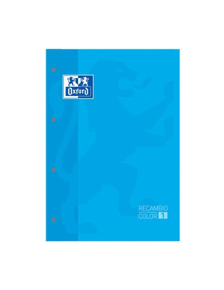 Recharge de cahiers collés Oxford School Classic A4, 80 feuilles, quadrillage 5x5, boîte couleur couverture turquoise