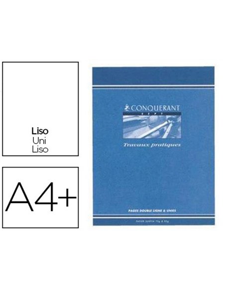 Cahier dessin piqué conquérant sept couverture offset a4+ 24x32cm 48 pages 70g.