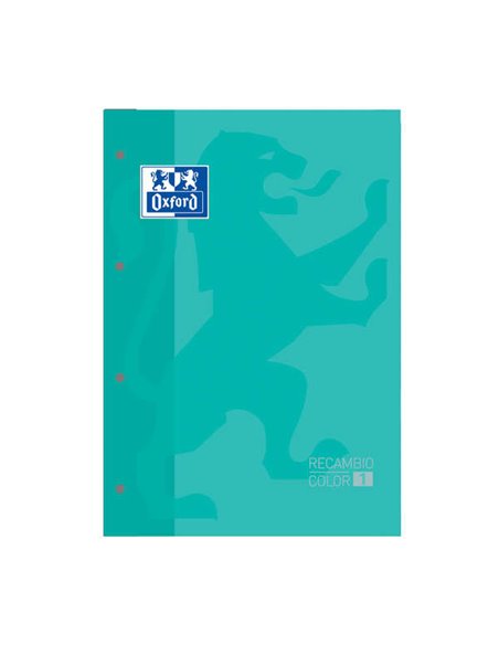 Cahier de recharge Oxford School Classic - Format A4 - Couverture souple - Collé - Grille 5x5 - 80 feuilles - Couleur menthe gla