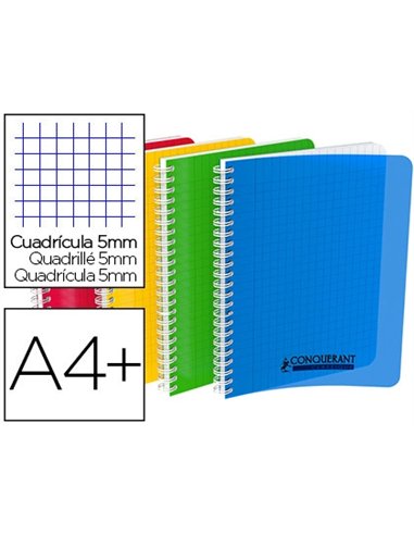 Reliure intégrale conquérant polypropylène 240x320mm 100p seyès 90g.