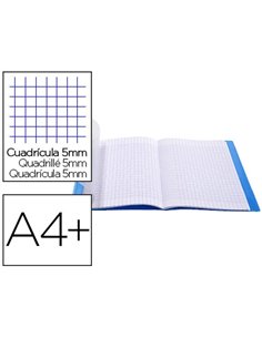 Cahier à rabat conquérant couverture polypropylène 24x32cm 96 pages 90g 5x5mm incolore.