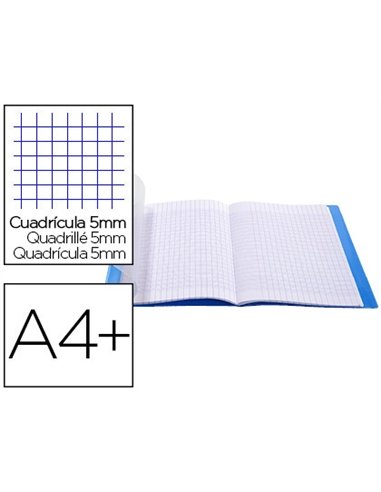 Cahier à rabat conquérant couverture polypropylène 24x32cm 96 pages 90g 5x5mm incolore.