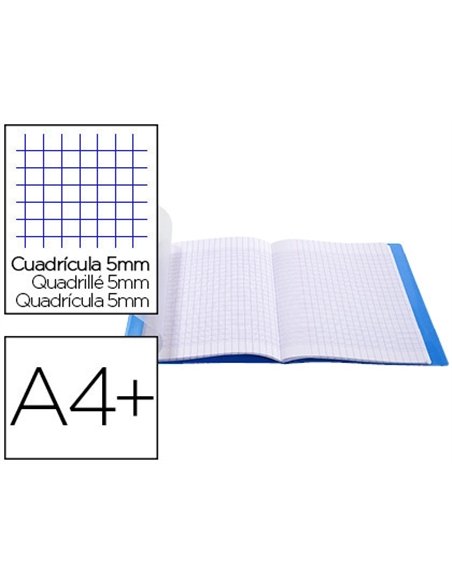 Cahier à rabat conquérant couverture polypropylène 24x32cm 96 pages 90g 5x5mm incolore.