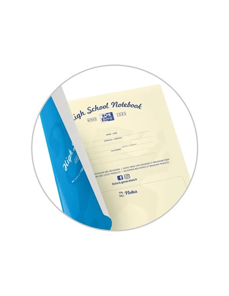 Cahier oxford high school agrafe 240x320mm 96p 90g seyes.