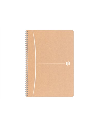 Cahier oxford touareg recycle couverture souple reliure integrale a4 210x297mm 180p 90g ligne 7mm marge col. Sable.