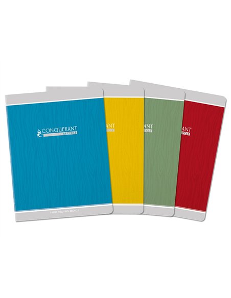 Cahier conquerant classique agrafe 170x220 96 pages 90g seyes recycle.
