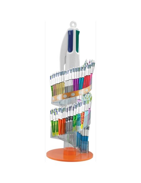 Coffret de 216 stylos à bille rétractables Bic 4 couleurs - Pointe moyenne 1,0 mm - Encre à base d'huile - 4 couleurs - Modèles 