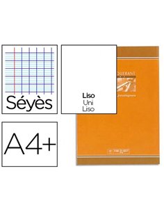 Cahier piqué conquérant sept travaux pratiques couverture offset a4+ 24x32cm 96 pages 70g 48p séyès 48p unies.