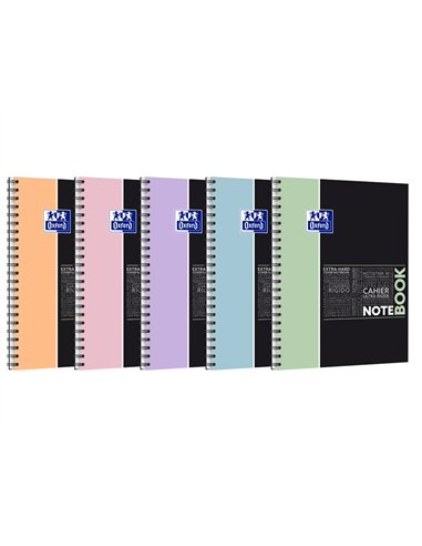 Notebook oxford etudiant integrale 4 trous 230x297mm 160 pages optik paper 5x5 col pastel ass lot de 20 blocs.