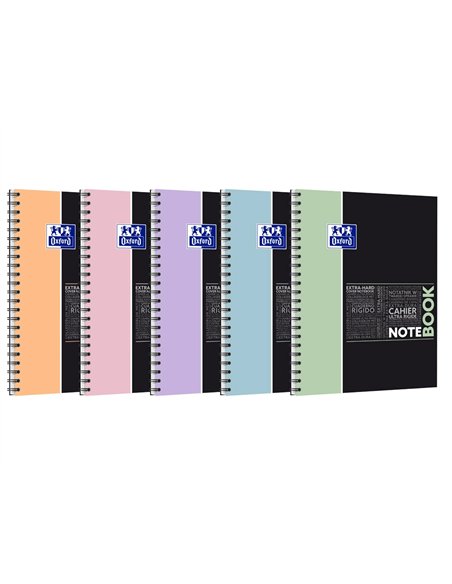 Notebook oxford etudiant integrale 4 trous 230x297mm 160 pages optik paper 5x5 col pastel ass lot de 20 blocs.