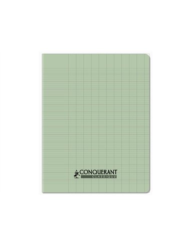 Cahier conquerant poplypropylene papier velin extra pastel 17x22 cm 96 pages piqure 90g seyes vert.