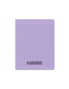 Cahier conquerant poplypropylene papier velin extra pastel 17x22 cm 96 pages piqure 90g seyes lila.