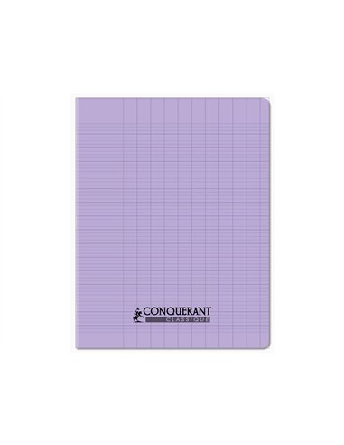 Cahier conquerant poplypropylene papier velin extra pastel 17x22 cm 96 pages piqure 90g seyes lila.