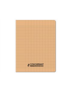 Cahier conquerant poplypropylene papier velin extra pastel 17x22 cm 96 pages piqure 90g abricot.