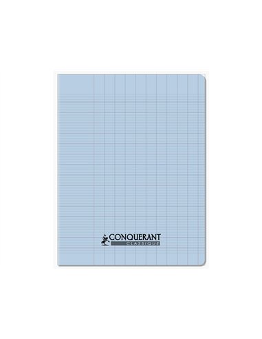 Cahier conquerant poplypropylene papier velin extra pastel 17x22 cm 96 pages piqure 90g bleu pastel.