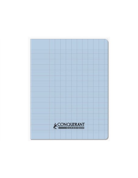 Cahier conquerant poplypropylene papier velin extra pastel 17x22 cm 96 pages piqure 90g bleu pastel.