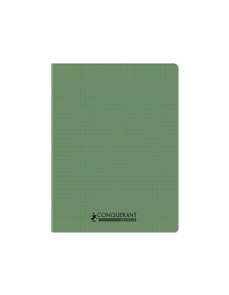 Cahier conquerant poplypropylene indechirable et lavable recycle 24x32 cm 96 pages seyes piqure 90g.